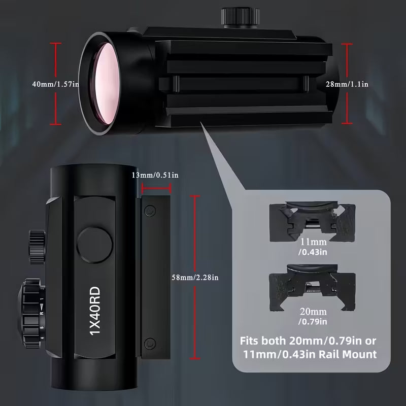 DualSight – Tactical Red/Green Reflex Scope (1x40mm)  (Pre-Order)